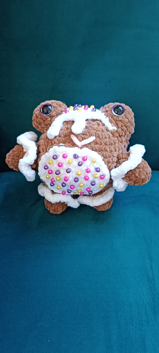 Gingerbread frog pattern PDF crochet amigurumi