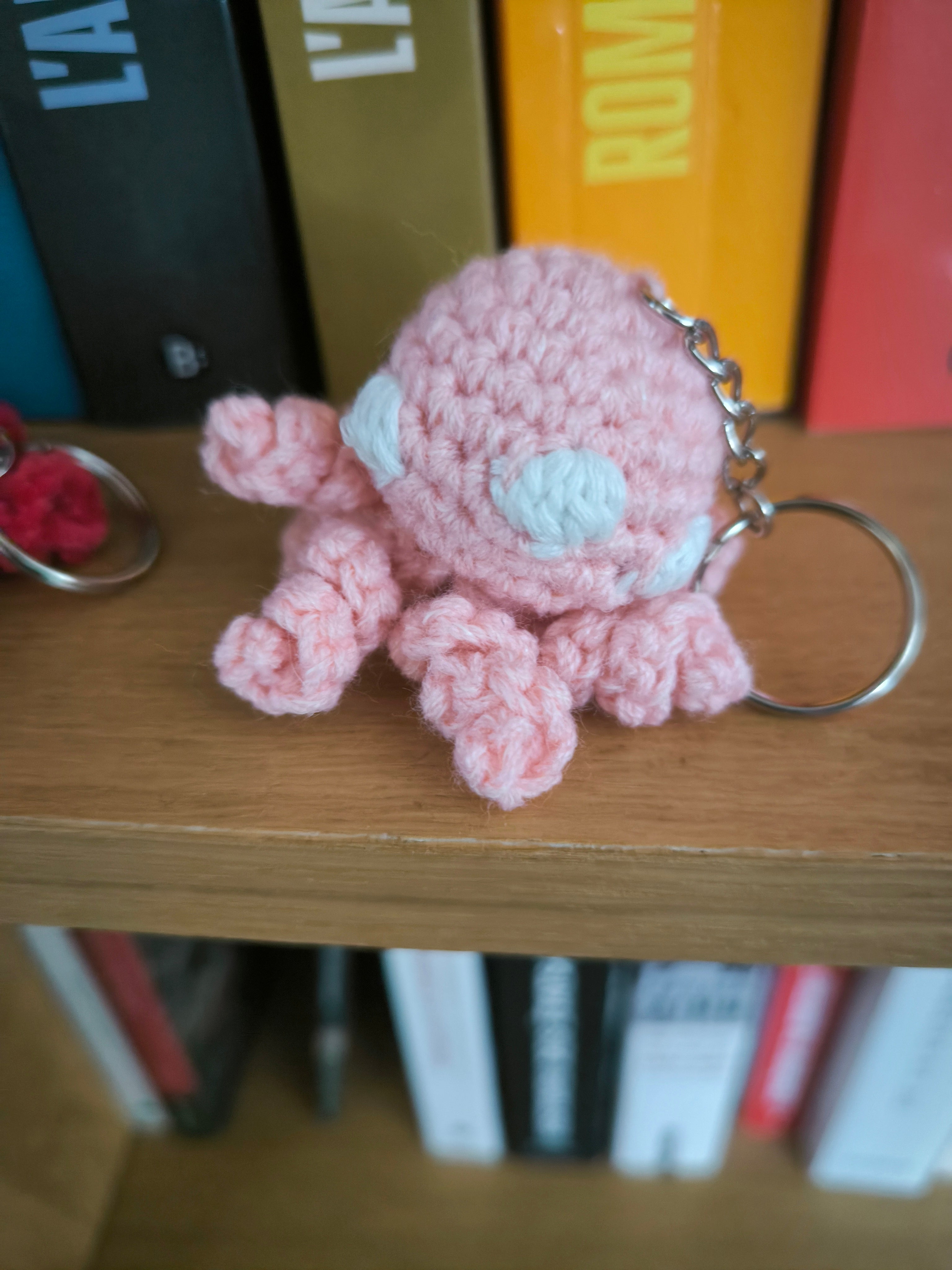 Porte clé poulpe aliens Accessoire crochet fait original