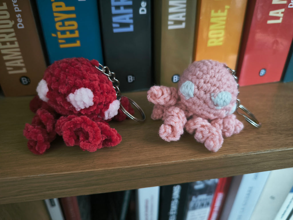 Porte clé poulpe aliens Accessoire crochet fait original